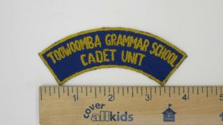 Australian Army Flash Patch Post Ww2 Vintage Toowoomba Grammar School Cadet Unit