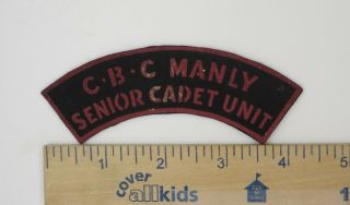 Australian Army Shoulder Patch Post Ww2 Vintage C.  B.  C Manly Senior Cadet Unit