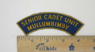 Australian Army Shoulder Patch Post Ww2 Vintage Senior Cadet Unit Mullumbimby