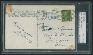 Lou Gehrig Psa/dna Graded 10 Gem Signed 1938 Postcard Autographed Yankees