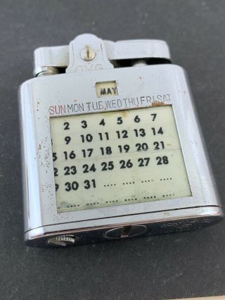 Vintage Cmg Continental Pocket Lighter With Perpetual Calendar