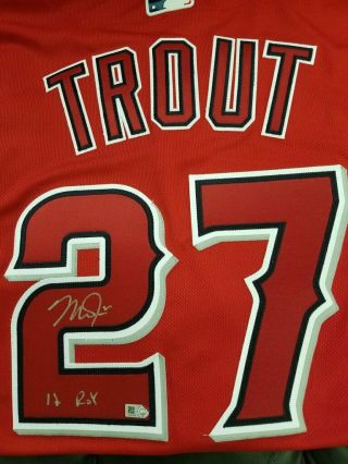 Mike Trout Mlb Authentic Autographed 12 Roy Red Angels Jersey