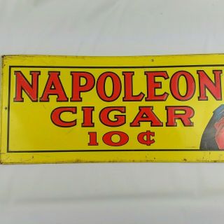 Vintage 1974 Napoleon Cigar 10c Tobacco Tin Advertising Sign 3