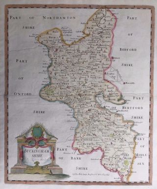 1695 Antique Morden County Map Of Buckinghamshire - Example