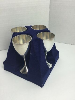 Vintage Set Of 4 International Silver Co.  Cordial Liquor Goblets Glasses 3.  5 “