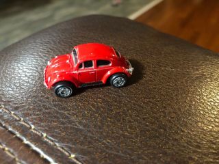 Vintage Micro Machines Vw Volkswagen Red Hard Top Beetle Slug Bug Toy Car