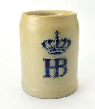 Vintage Hb German Beer Stein Hofbrau Haus.  5 Liter Salt Glazed Mug