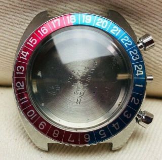 Vintage Baylor Heuer Gmt Chronograph Case Valjoux 72 Case Size Wristwatch