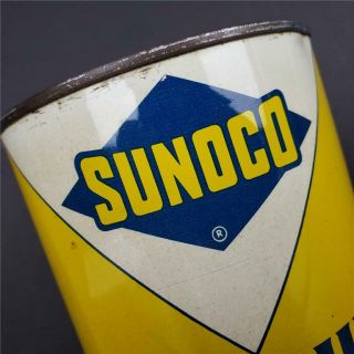 Vintage NOS FULL SUNOCO DYNALUBE Motor Oil 1 Quart CAN sign GAS STATION 2