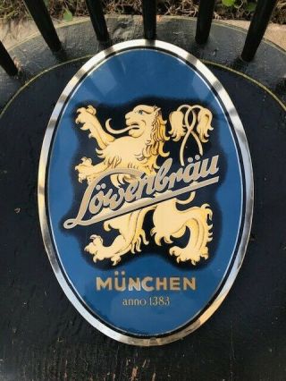 Vintage Metal Lowenbrau Beer Sign