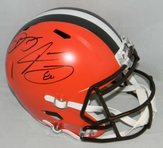 Odell Beckham Jr & Jarvis Landry Signed Cleveland Browns Full Size Helmet Jsa