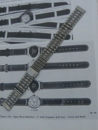 Art Deco Vintage Stainless Bamboo Gate Links Watch Strap 15mm Fixed Lugs Www Vgc