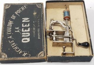 Very Rare Antique Miniature Sewing Machine La Queen Circa 1887 France