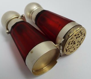 Fab Rare Antique S Mordan Sterling Silver Binoculars Scent Bottle & Vinaigrette