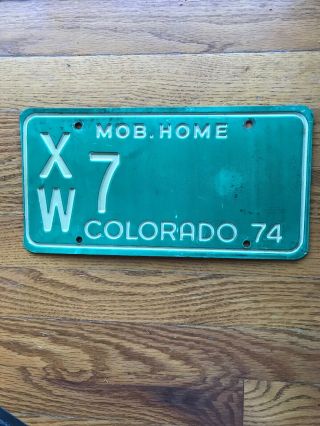 1974 Colorado Mobile Home License Plate