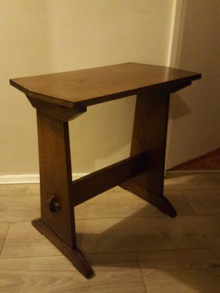 Great Antique Vintage Arts And Crafts Oak Side Table / Tea Table Poss Heals