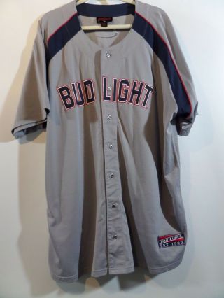Bud Light Chicago Cubs Baseball Jerseys Xxl Gray Buttoned - Front Stitched