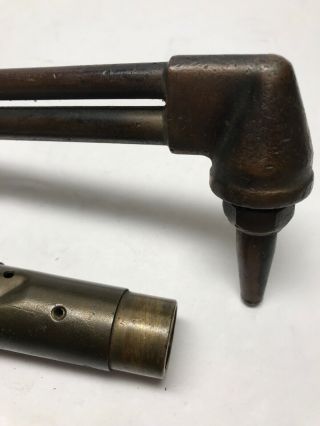 Antique Vintage Brass welding cutting torch.  corn cob handle,  FM 98 - 60064 2