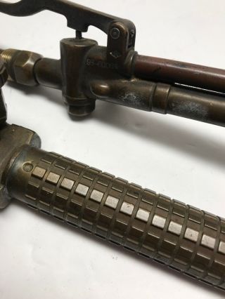 Antique Vintage Brass welding cutting torch.  corn cob handle,  FM 98 - 60064 3