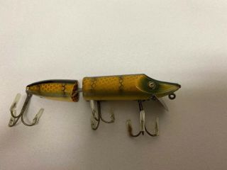 Vintage Heddon Jointed Vamp 7300 Pike Scale Fishing Lure 1940 