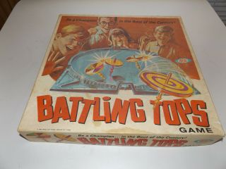 Vintage Spinners Pulls Battling Tops Game 1969 Ideal Toys Box