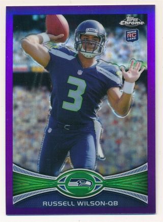 Russell Wilson 2012 Topps Chrome 40 Rc Rookie Purple Refractor Seahawks Sp /499