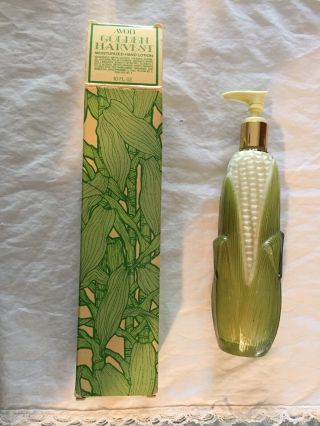 Vintage Avon Bottle Decanter Golden Harvest Lotion Dispenser Glass Corn Ear