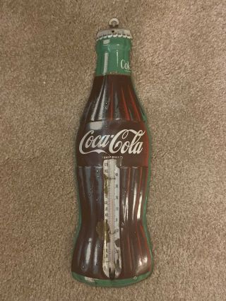 Vintage Coca - Cola Advertising Thermometer,  Tin,  Metal,  Donasco
