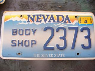 Nevada (body Shop) License Plate  2373