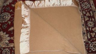 Vintage Faribo 100 Pure Wool Tan Full Blanket - - - 78 " By 88 "