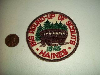 Vintage Bsa Boy Scouts Big Round Up Of Scouts Haines 1945 Patch