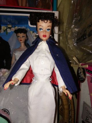 Vintage 5 Ponytail Barbie Doll,  Barbie,  Tagged " Registered Nurse " Outfit,  Gown