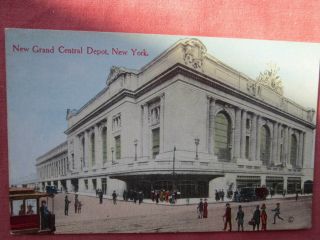 Grand Central Depot,  York Vintage Coloured Postcard C.  1910 