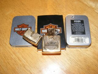 Harley Davidson Zippo Lighter Never Filled Or Golden Eagle