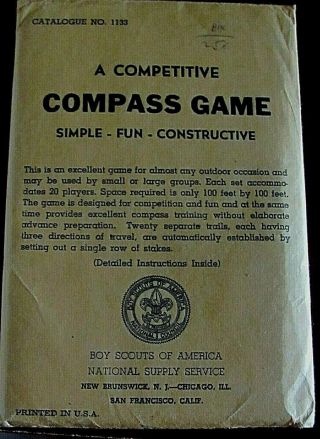 Vintage Bsa Boy Scouts Of America Compass Game No.  1133