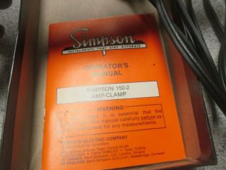 Simpson Amp Clamp Model 150 - 2 Clamp - on AC Current Adapter Cat 00541 3