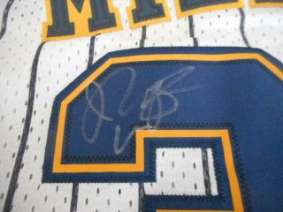 REGGIE MILLER SIGNED AUTOGRAPHED NBA INDIANA PACERS SEWN JERSEY PSA/DNA 3