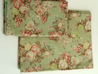 Vintage Ralph Lauren Charlotte Floral Twin Flat Sheet Cottage Chic Roses Curtain
