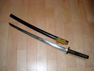 St115 Japanese Samurai Sword: Mumei Katana In Koshirae 67.  7 Cm