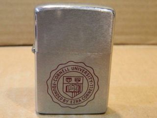 Zippo Pocket Lighter Brushed Chrome " Cornell University " 1950