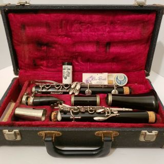 Clarinet 60s Vintage Student Black Bundy Music Instrument W/ Red Case Sn 481746