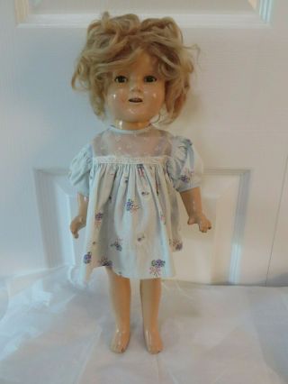 Vintage Ideal 15 " Shirley Temple Doll Composition Tlc Parts Restore W Mohair Wig