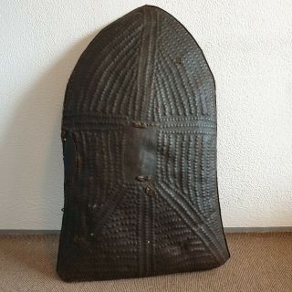 4 Old Rare Antique African Cameroon Mandara Kirdi Hunter Leather Warrior Shield