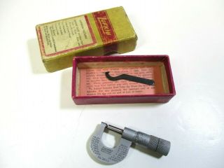 Vintage Lufkin 0 -.  5 " Outside Micrometer No.  2610 With Box