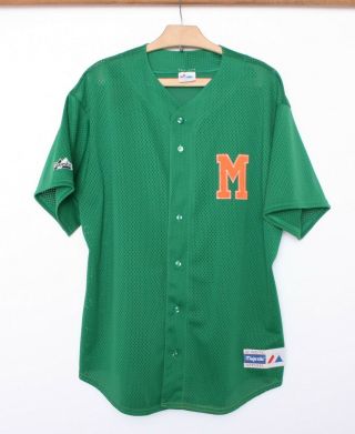 Vintage Majestic Green Mesh Miami Hurricanes Baseball Jersey Sz.  Xl