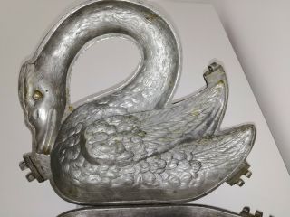 Rare Antique French metal mold chocolate dated 1781 Elegant Swan shape form 3
