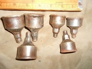 Group Of 6.  Antique Hit And Miss Gas Steam Engine Grease Cup Oiler - Vintage