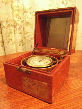 Elgin Nation Watch Co Marine Chronometer S.  S Helena