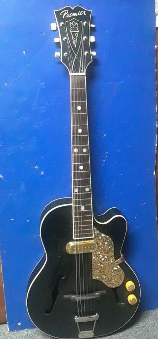 VINTAGE 50 ' s Premier Multivox Hollow Body Electric Guitar w/original case RARE 2
