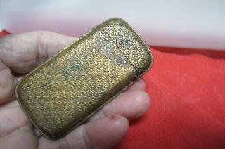 Vintage Brass Match Safe holder Adv Dueber Watch Case 2